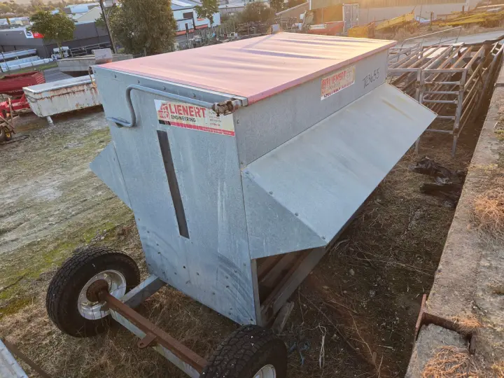 Lienhert 2t Sheep Grain Feed Bin on wheels