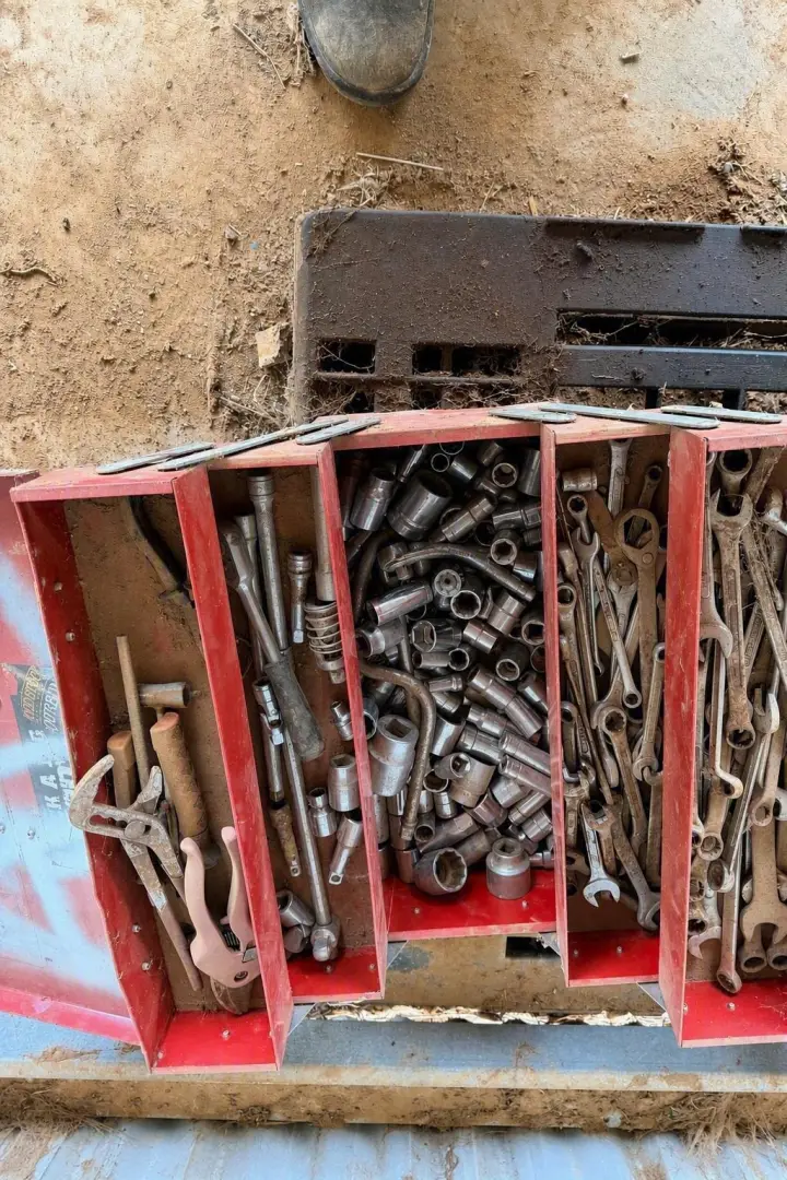 Crome Tech toolbox full of assorted sockets & spanners