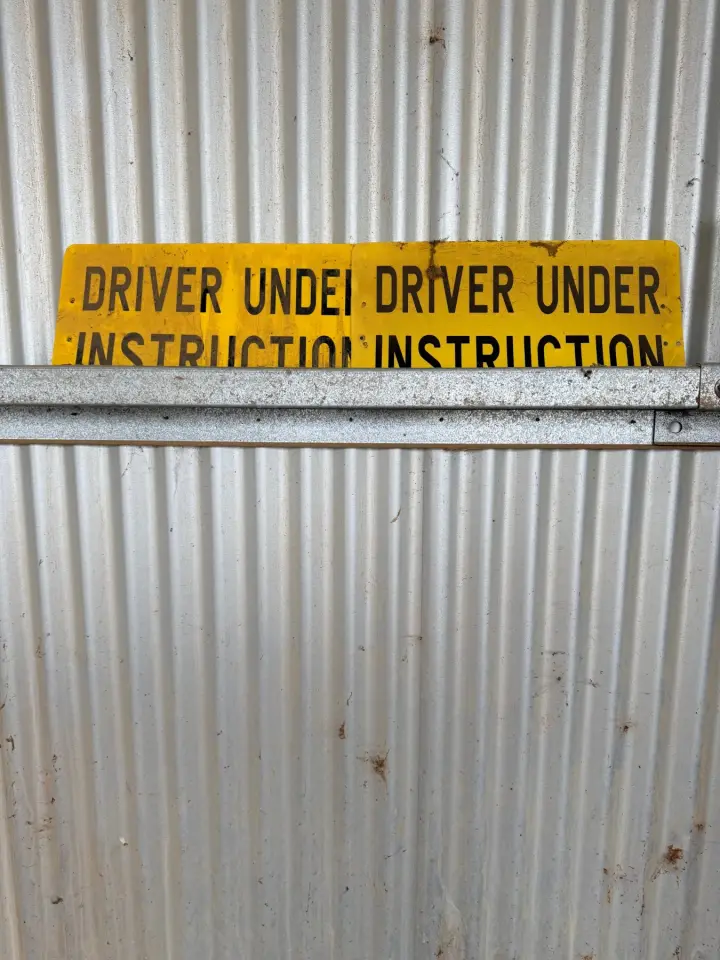 Driver training sign