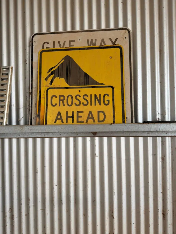 Stock crossing signs