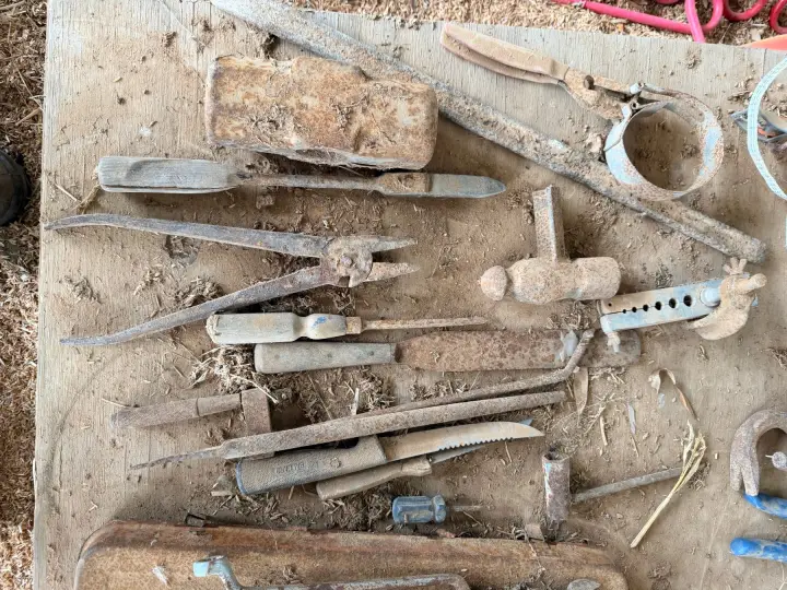 Pile of assorted old tools