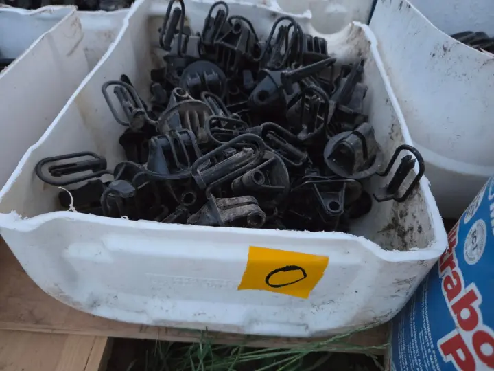 Used - Bucket (O) of Electric Fence Insulators