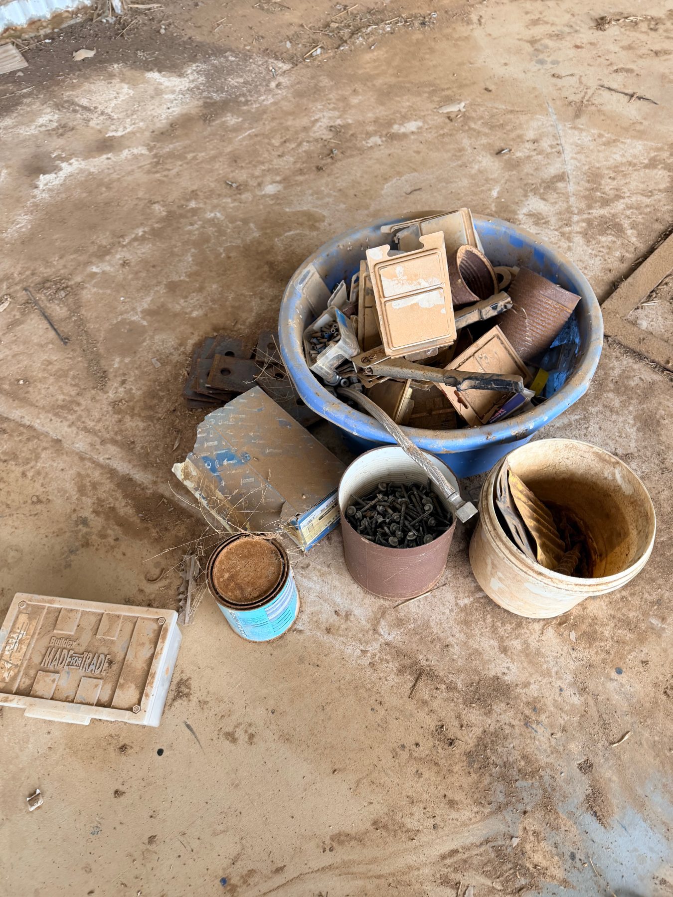 Tub full of assorted nuts, bolts, screws, rivets etc. - photo 1