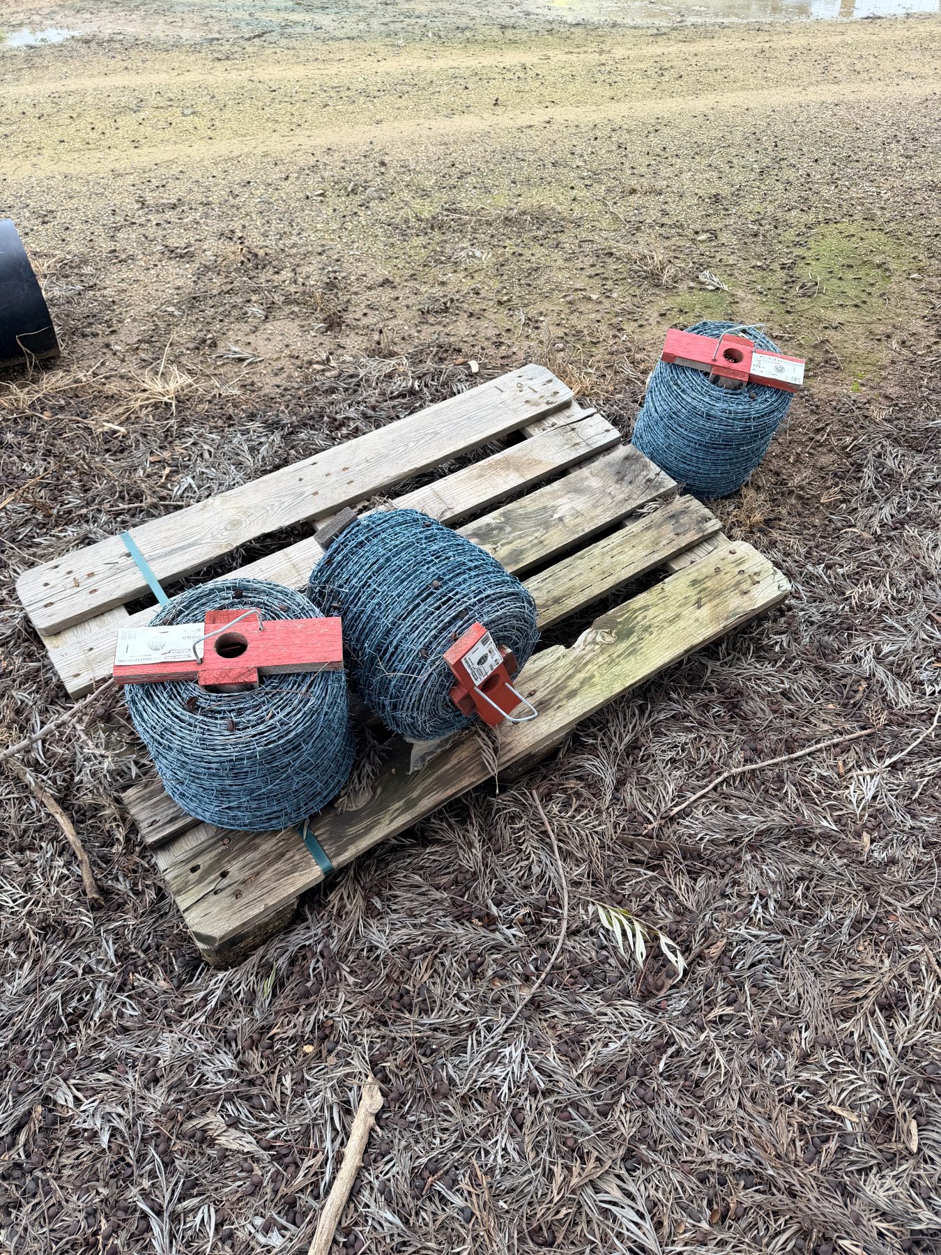3 x new coils of high tensile barbed wire