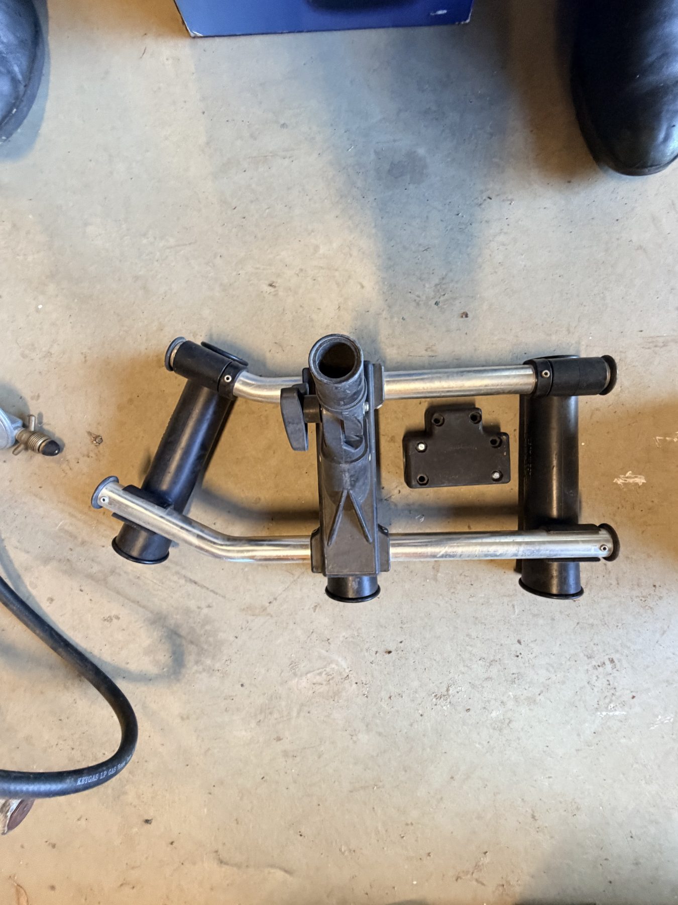 Fishing boat trombone / rod holder assembly - photo 1