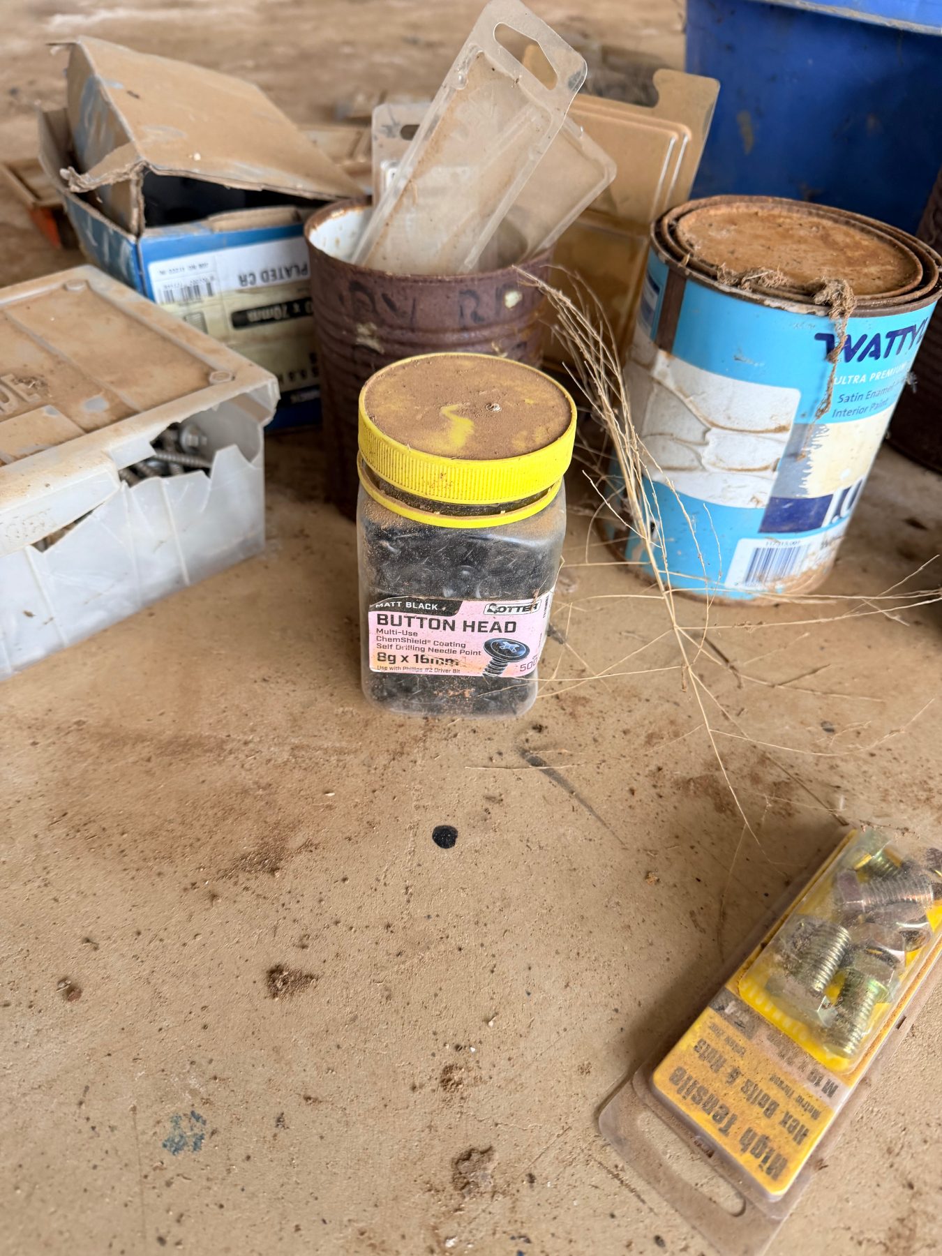Tub full of assorted nuts, bolts, screws, rivets etc. - photo 10