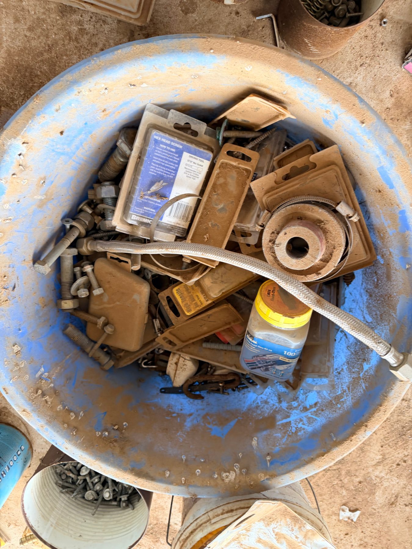 Tub full of assorted nuts, bolts, screws, rivets etc. - photo 4
