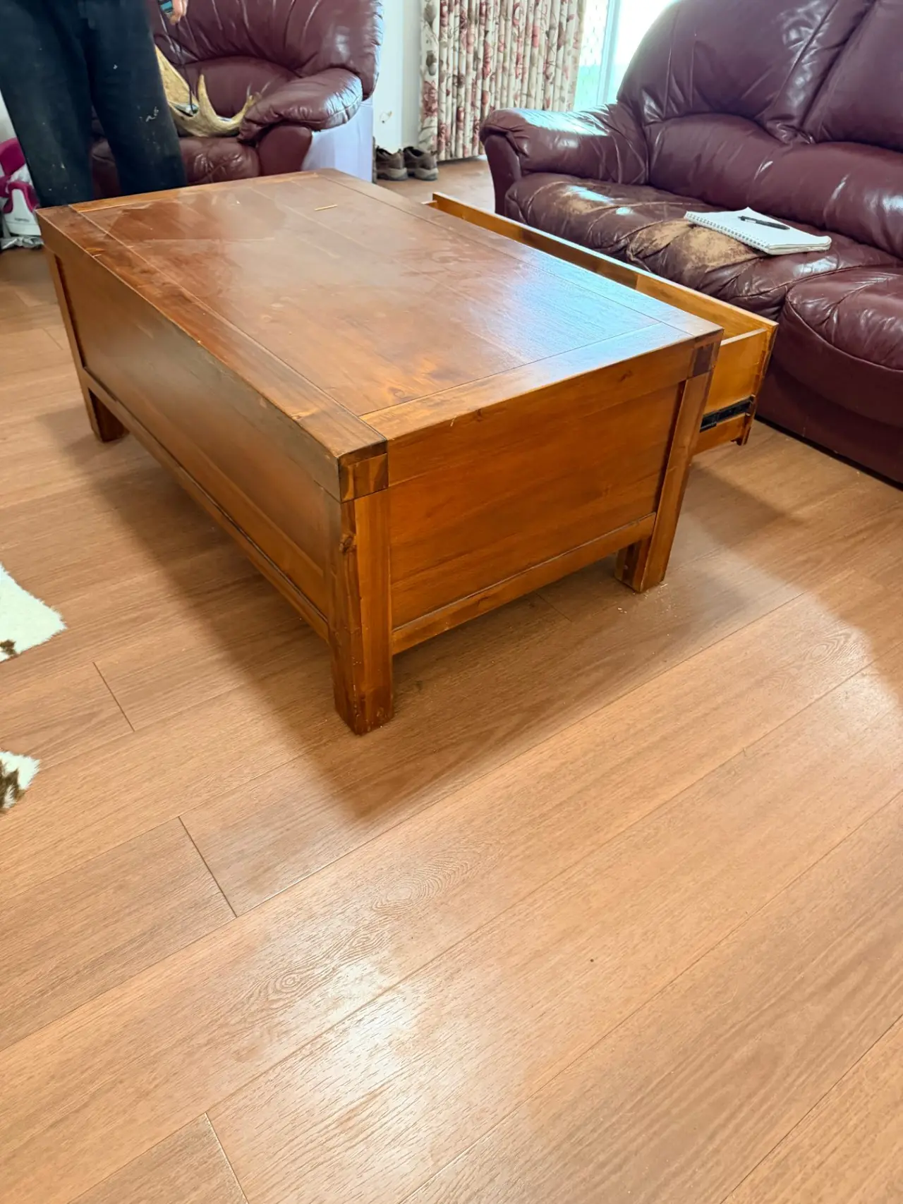 Stained timber coffee table 1200mm x 700mm - photo 2