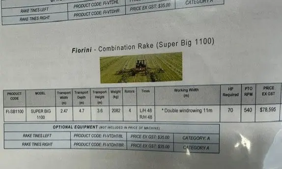 Hay Rake - Fiorini Super Big 1000 - photo 5