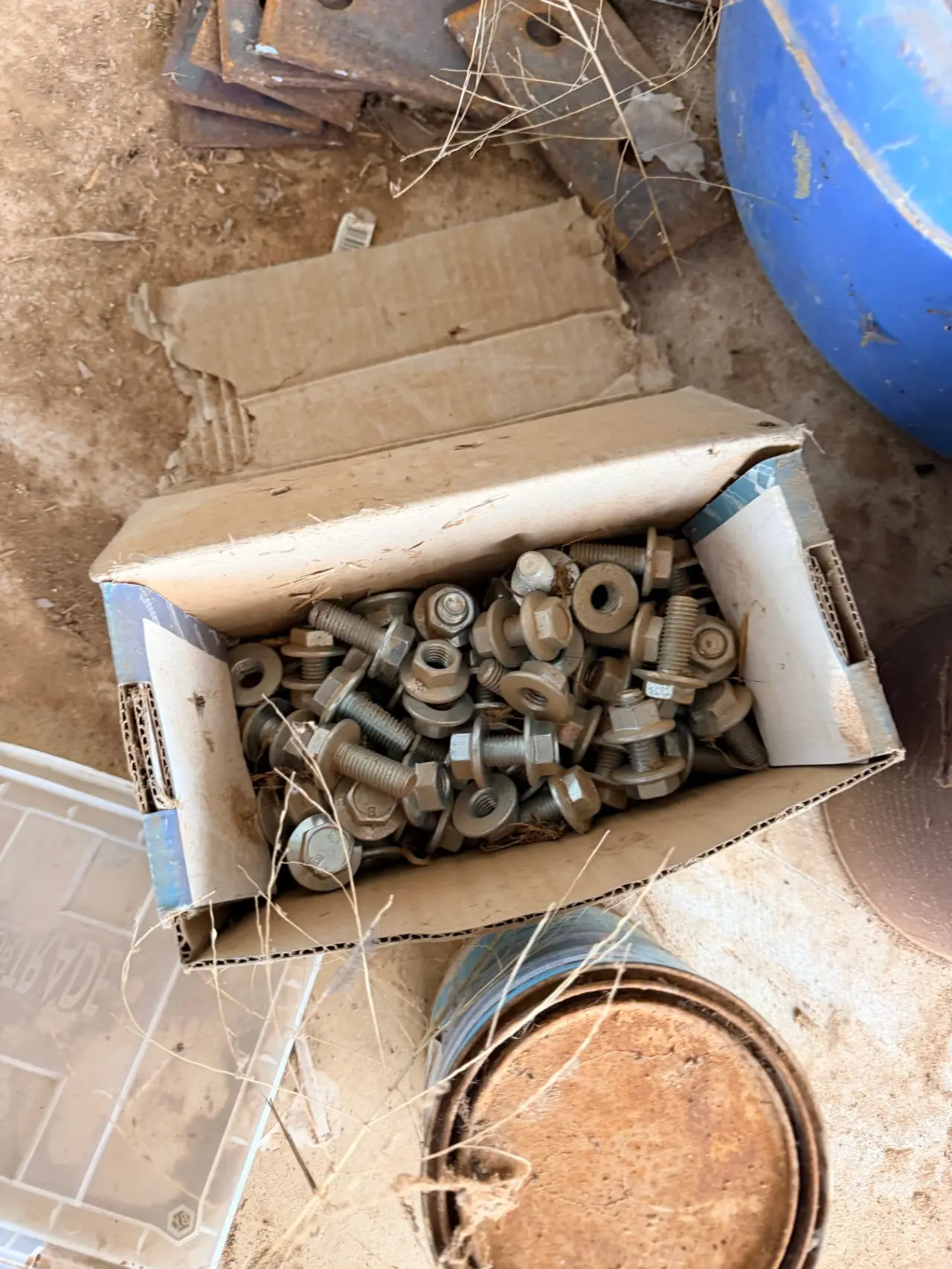 Tub full of assorted nuts, bolts, screws, rivets etc. - photo 7