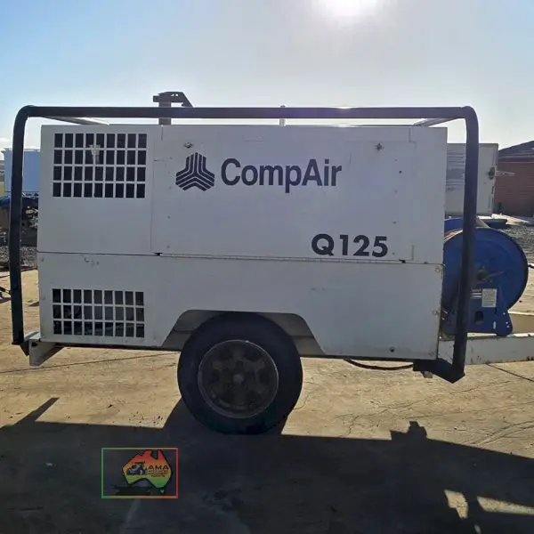 Compair Q125 125CFM Diesel Rotary Screw Compressor + Hose Reel & Blowgun - photo 6