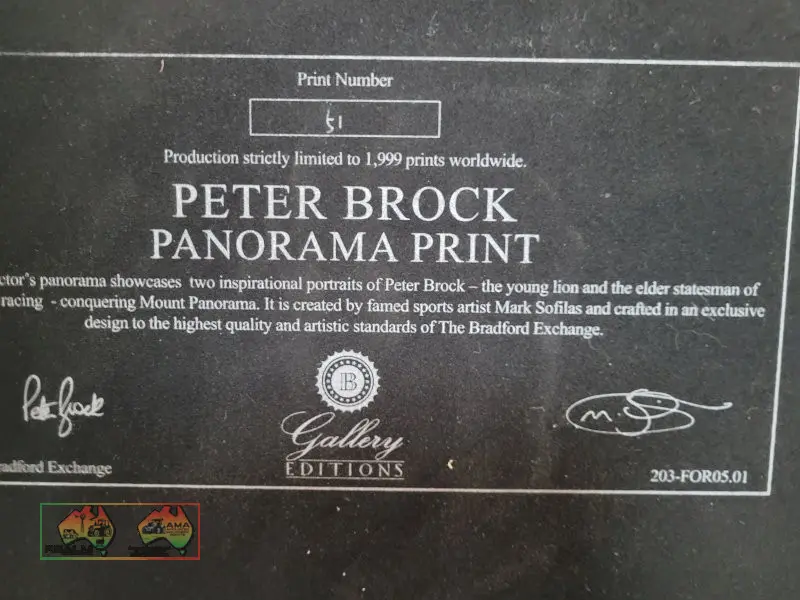 Signed Peter Brock Panorama Print (Kyabram Vic.) - photo 3
