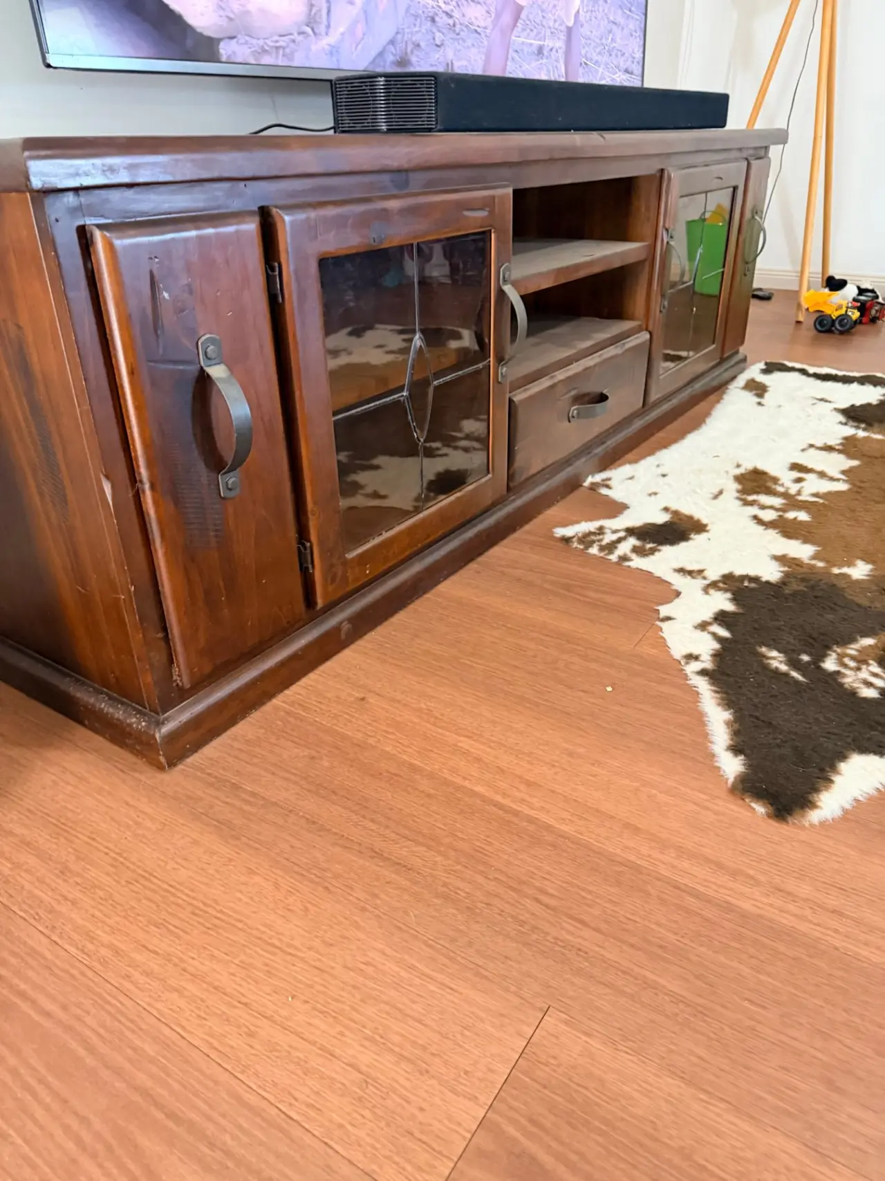 Stained timber TV Cabinet 2200mm x 500mm - photo 2