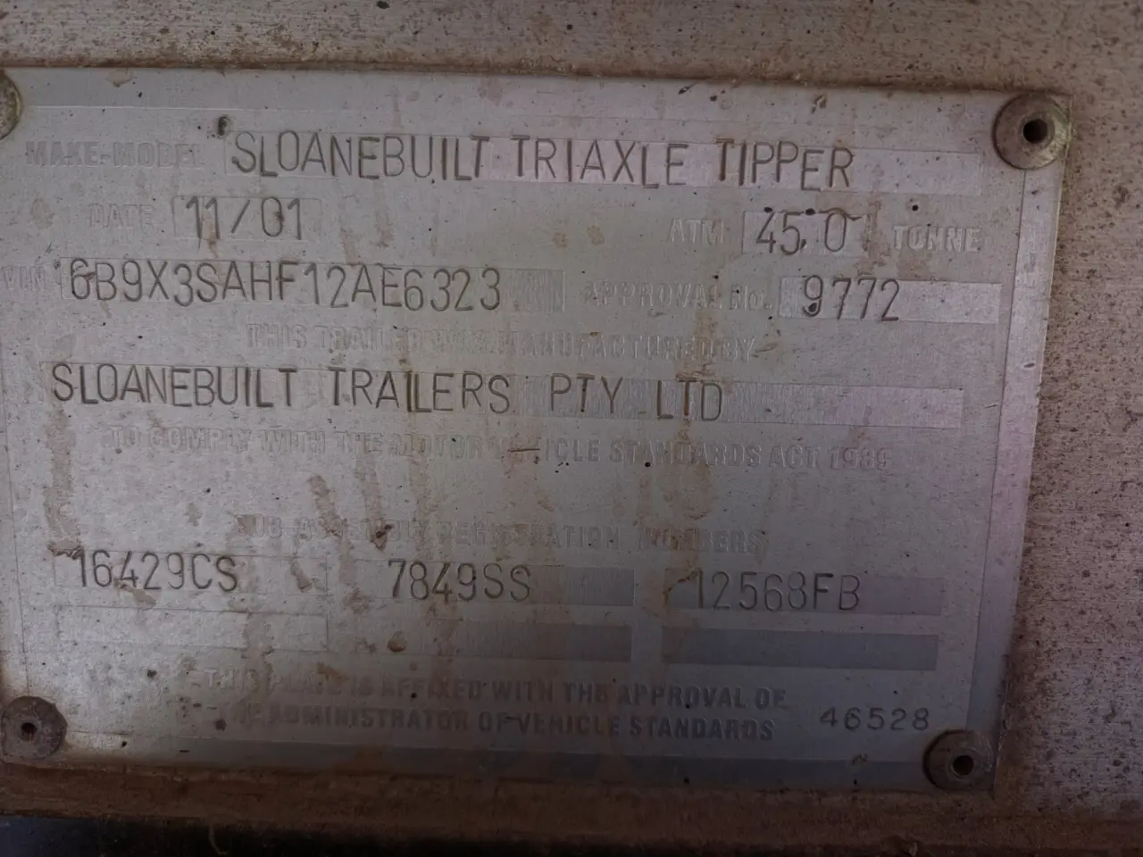 2001 Sloanebuilt Tri-axle Grain Tipper - photo 10