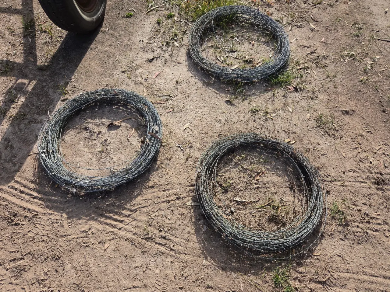 Used - 3 Coils of Barb Wire - photo 1