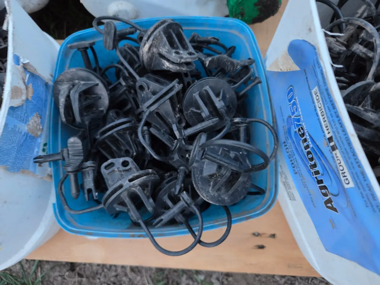 Used - Bucket (C) of Electric Fence Insulators - photo 2