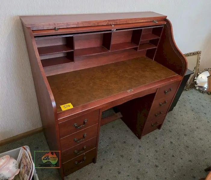 Timber Roll-top Study Desk - photo 3