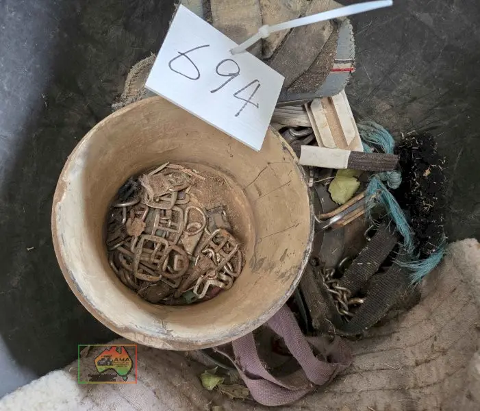Feed Bucket of Assorted Horse Sundries - photo 2