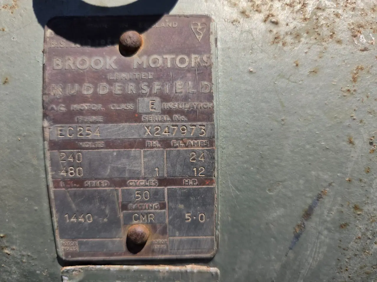 Used - 240/480v H/duty Industrial 5 Hp Elec. Mtr. - photo 4